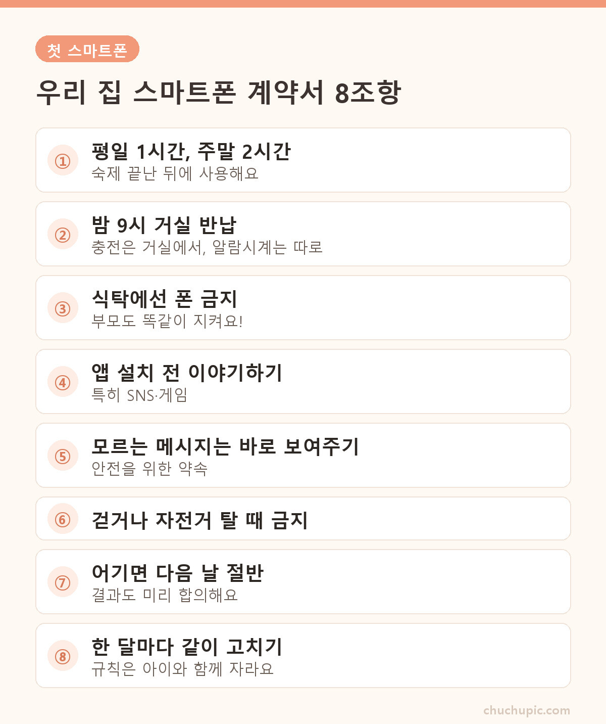 아이 스마트폰 사용 계약서 예시