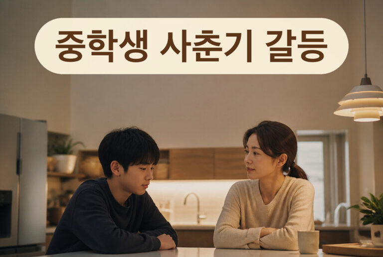 중학생 사춘기 갈등, 대화가 끊겼을 때 다시 여는 법 (세 아이 겪어본 경험담)