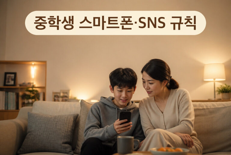 중학생 스마트폰·SNS 사용 규칙, 초등 때와 달라진 기준 (세 아이 키운 경험)