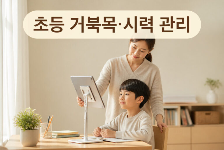 초등 거북목·시력 관리, 디지털기기 시대 자세 습관 (세 아이 키우며 정리한 기준)